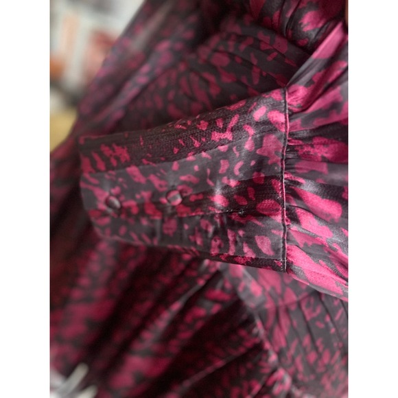 New Walter Baker Beth Leopard Print Dress in Magenta & Black Size Small - Picture 11 of 11